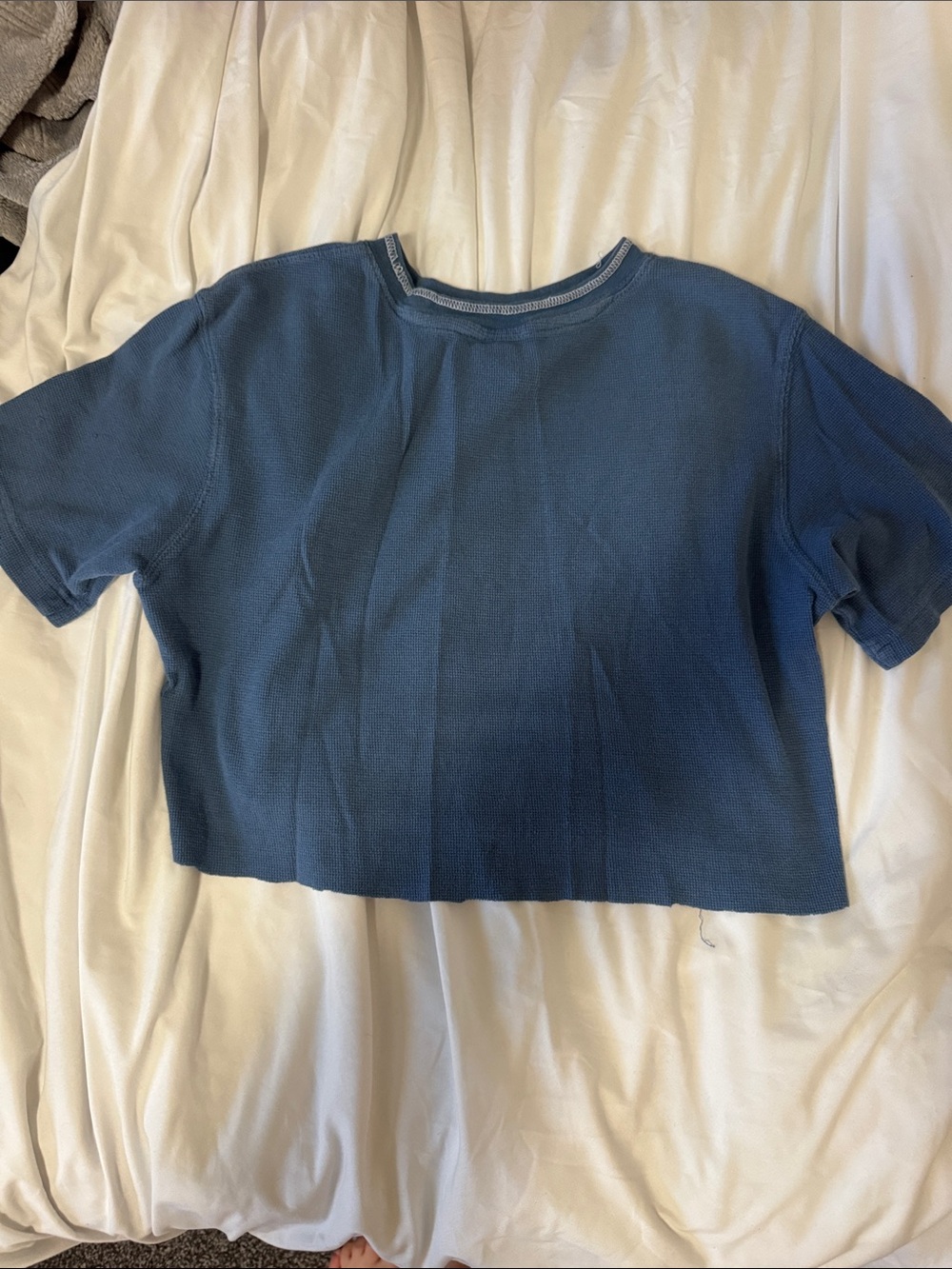 High Sierra Blue Cropped Knit Tee